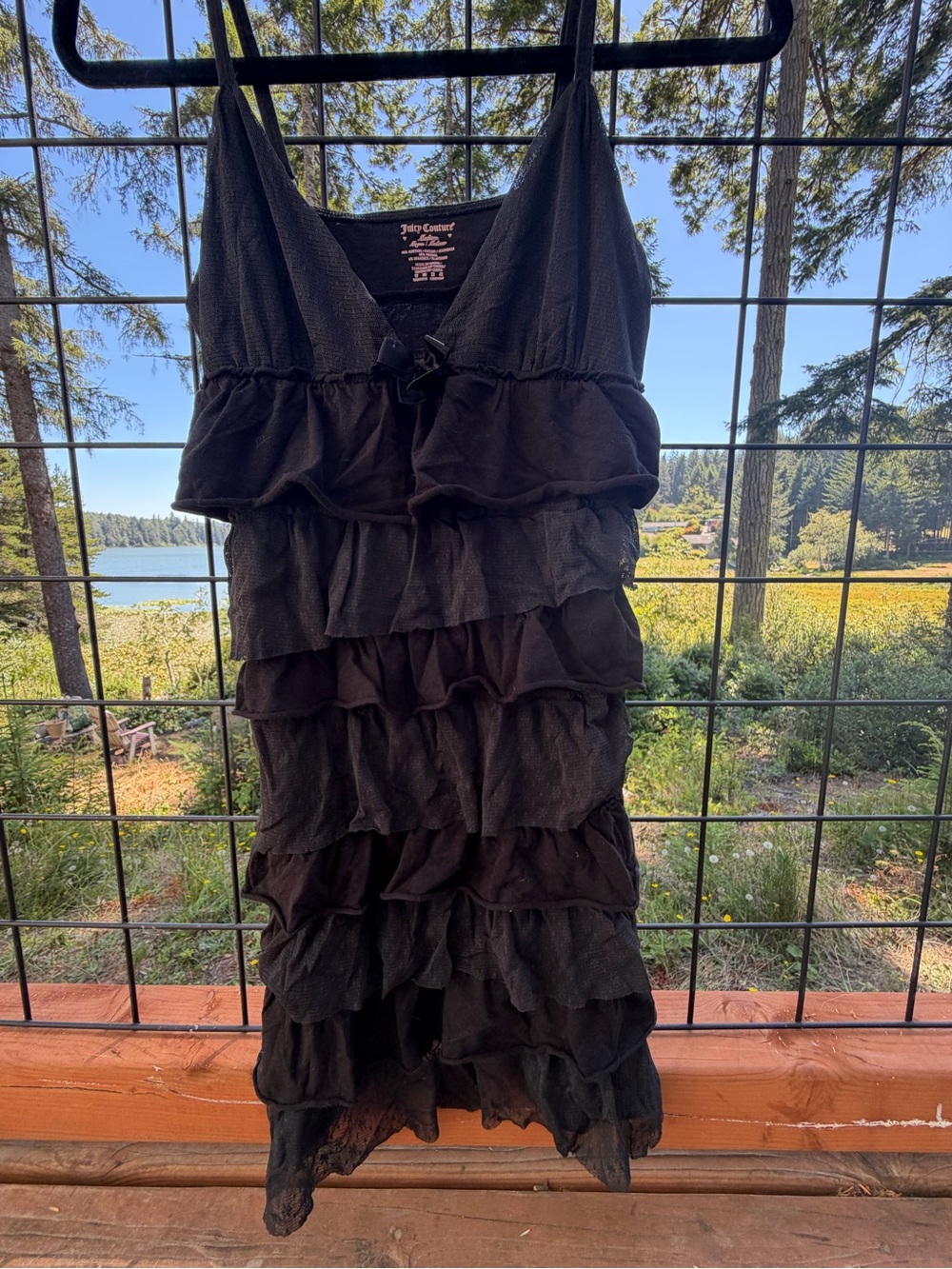 Vintage Juicy Couture Black Ruffled Tiered Mini Dress